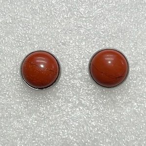 22147 Red Jasper button earrings